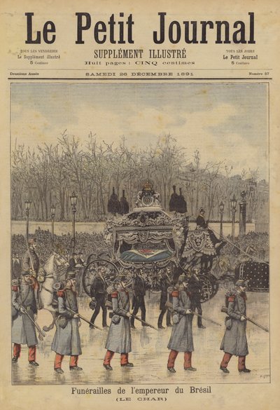 Funeral procession of the Emperor of Brazil by French School